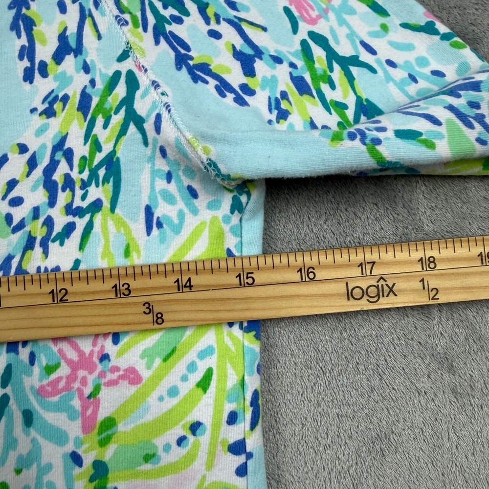 Lilly‎ Pulitzer Skipper Popover Womens XXS Blue Green Half Zip Sweatshirt 33261 - Picture 7 of 7
